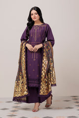 PURPLE-DYED CAMBRIC-3 PIECE (HV3C233P03) Bonanza Satrangi