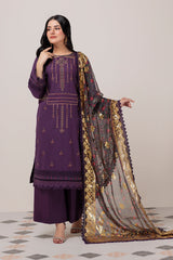 PURPLE-DYED CAMBRIC-3 PIECE (HV3C233P03) Bonanza Satrangi