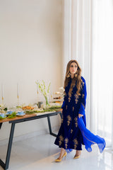 Royal Blue Velvet Outfit - Luxury Pret sammy