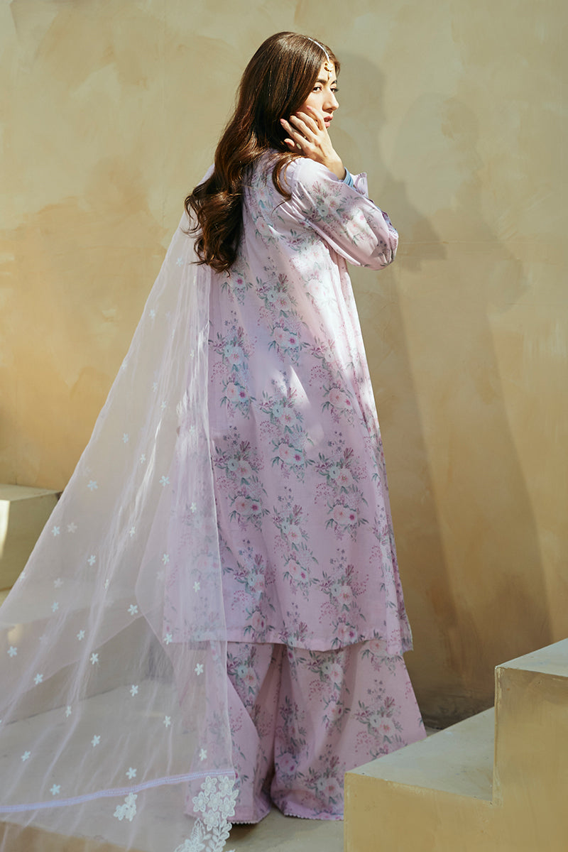 SHADOW BERRY-3 PIECE LAWN PRINTED SUIT