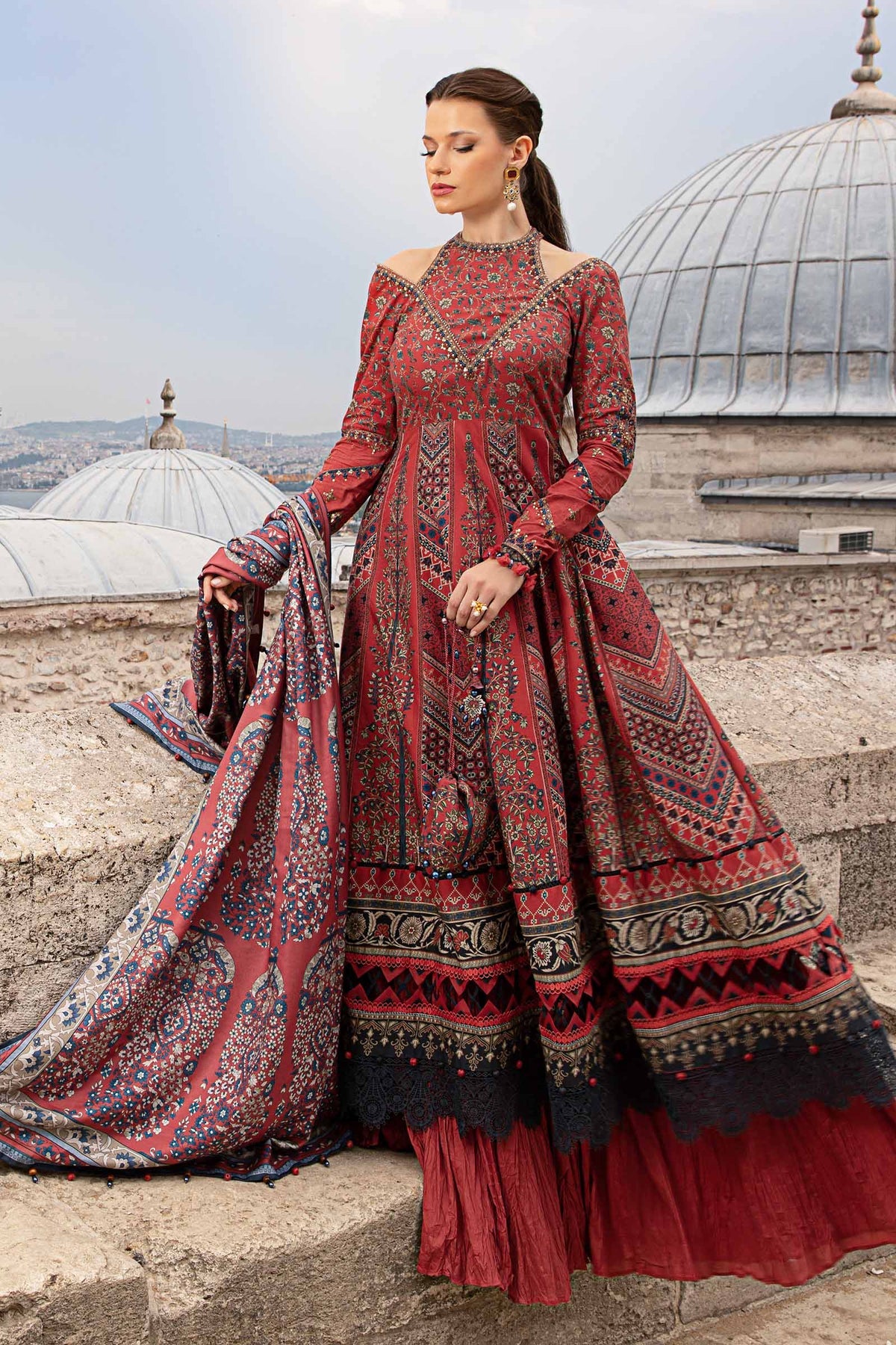 MPT-2302-B | 3 Piece Unstitched Printed Cambric Suit - Brands of PK