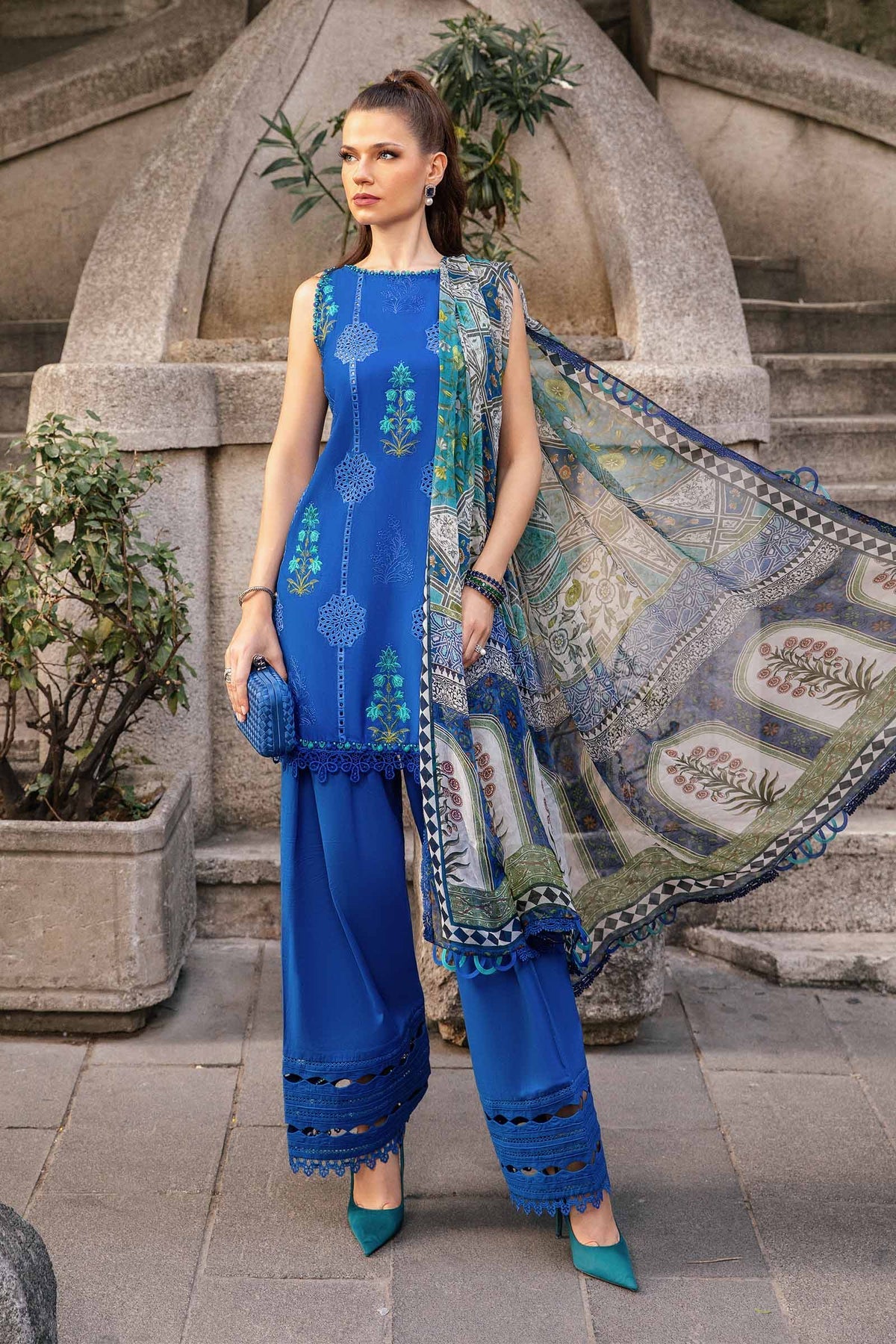 MPT-2303-A | 3 Piece Unstitched Printed Cambric Suit - Brands of PK