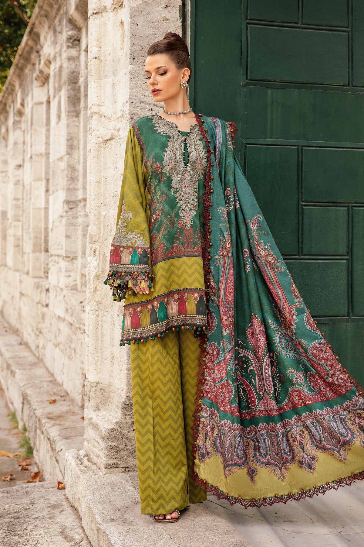 MPT-2305-A | 3 Piece Unstitched Printed Linen Suit - Brands of PK