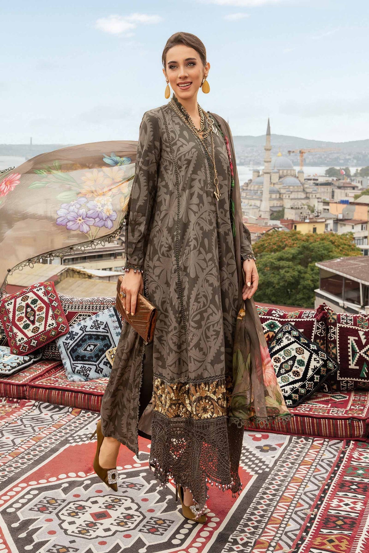 MPT-2307-A | 3 Piece Unstitched Printed Cambric Suit - Brands of PK