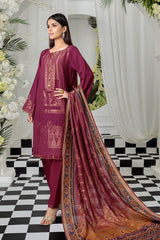 PLUM-JACQUARD-3 PIECE (SRNS223P29)