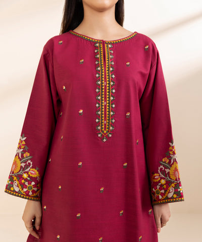 sapphire embroidered khaddar suit
