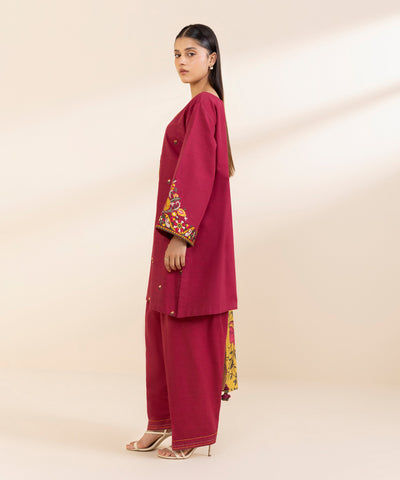 sapphire embroidered khaddar suit
