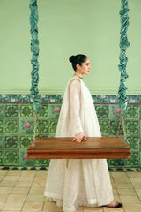 WHITE CHIKANKARI KALIDAAR Agha Noor